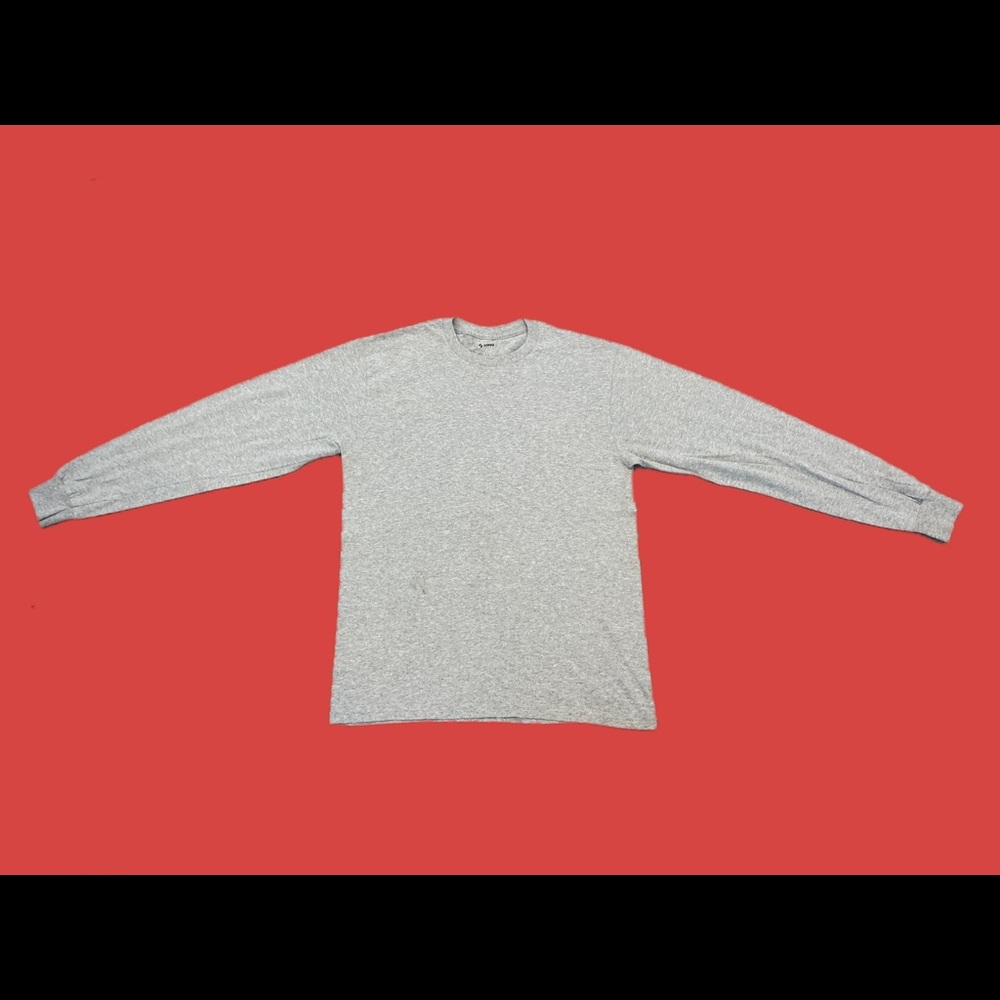 Light grey long sleeve shirt. Slim fit